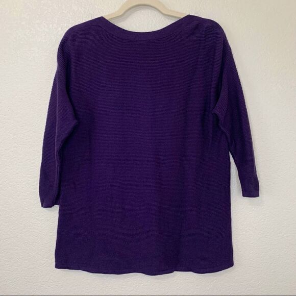 Chico’s Size Medium Purple Textured Boat-Neck Sweater - Picture 4 of 10
